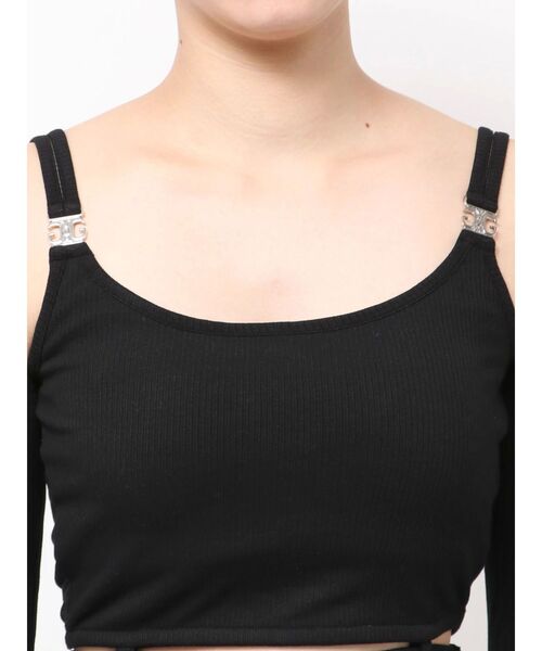 GYDA（ジェイダ）の「SymmetryGYDAウエストバインダートップス（Tシャツ/カットソー・レディース・ブラック/オフホワイト/パープル・FREE）」の12枚目の写真