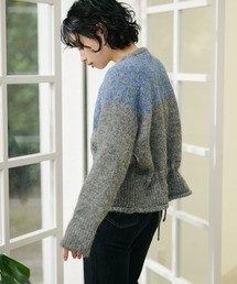 wool blend nordic knit cardigan /ウールブレンドノルディック柄ニットカーディガン