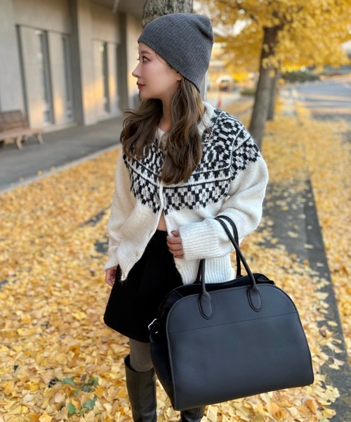 wool blend nordic knit cardigan /ウールブレンドノルディック柄