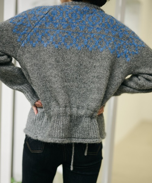 LAULEN（ローレン）の「wool blend nordic knit cardigan /ウールブレンドノルディック柄ニットカーディガン（カーディガン/ボレロ・レディース・グレー/アイボリー・FREE）」の20枚目の写真