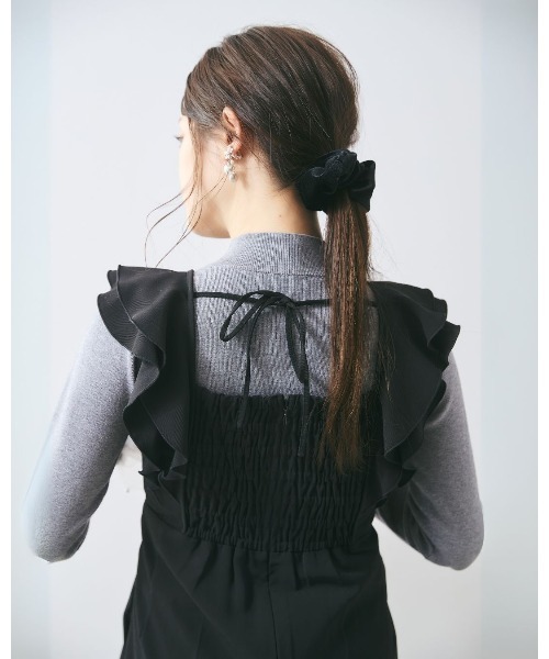 LANTINAM(ランティナム)の「Frill Design All in one(つなぎ/オールインワン・レディース・ブラック/ライトグリーン・MEDIUM/SMALL)」の7枚目の写真
