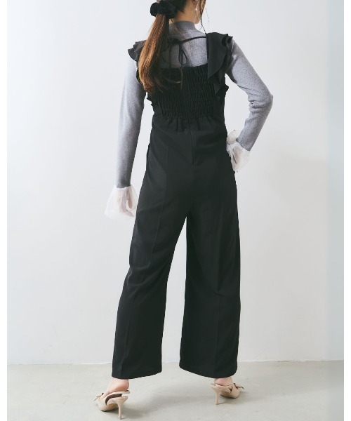 LANTINAM(ランティナム)の「Frill Design All in one(つなぎ/オールインワン・レディース・ブラック/ライトグリーン・MEDIUM/SMALL)」の4枚目の写真