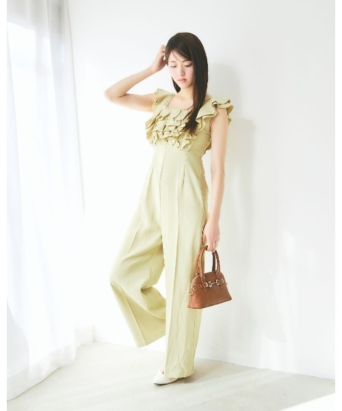 LANTINAM(ランティナム)の「Frill Design All in one(つなぎ/オールインワン・レディース・ブラック/ライトグリーン・MEDIUM/SMALL)」の9枚目の写真