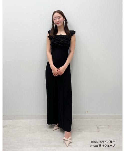 LANTINAM(ランティナム)の「Frill Design All in one(つなぎ/オールインワン・レディース・ブラック/ライトグリーン・MEDIUM/SMALL)」の8枚目の写真