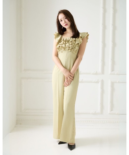 LANTINAM(ランティナム)の「Frill Design All in one(つなぎ/オールインワン・レディース・ブラック/ライトグリーン・MEDIUM/SMALL)」の14枚目の写真