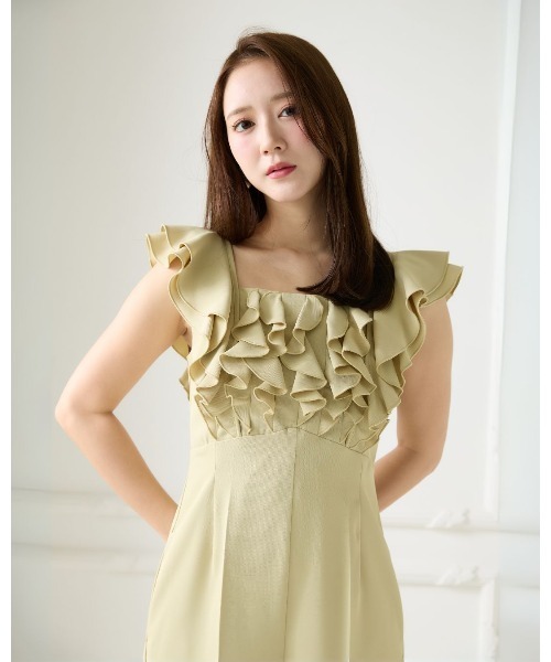 LANTINAM(ランティナム)の「Frill Design All in one(つなぎ/オールインワン・レディース・ブラック/ライトグリーン・MEDIUM/SMALL)」の13枚目の写真