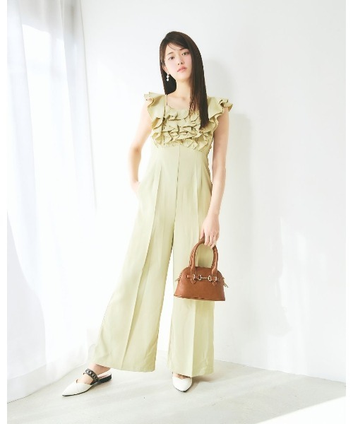 LANTINAM(ランティナム)の「Frill Design All in one(つなぎ/オールインワン・レディース・ブラック/ライトグリーン・MEDIUM/SMALL)」の10枚目の写真