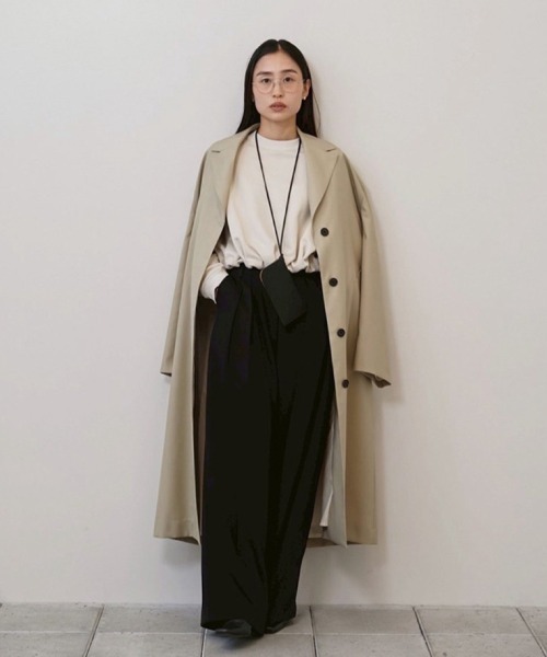 TODAYFUL（トゥデイフル）の「Wool100% Spring Coat（トレンチコート・レディース・セージグリーン/ブラック・36inch/38inch）」の7枚目の写真