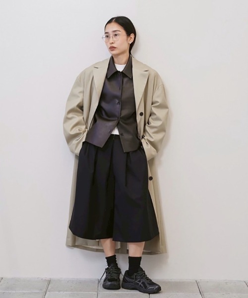 TODAYFUL（トゥデイフル）の「Wool100% Spring Coat（トレンチコート・レディース・セージグリーン/ブラック・36inch/38inch）」の9枚目の写真