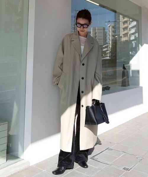 TODAYFUL（トゥデイフル）の「Wool100% Spring Coat（トレンチコート・レディース・セージグリーン/ブラック・36inch/38inch）」の3枚目の写真