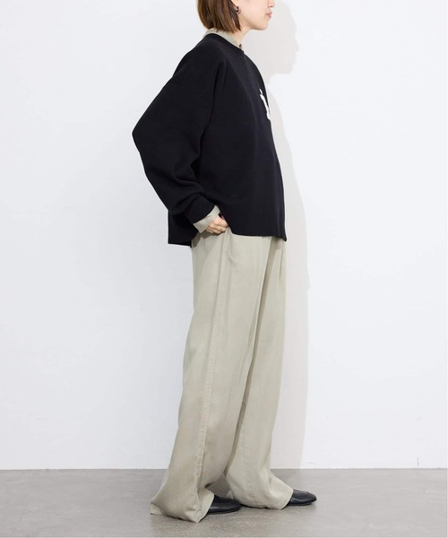 SLOBE IENA(スローブイエナ)の「《追加2》サガラ刺繍スウェットライクニット(ニット/セーター・レディース・ブラック/チャコールグレー・FREE)」の9枚目の写真