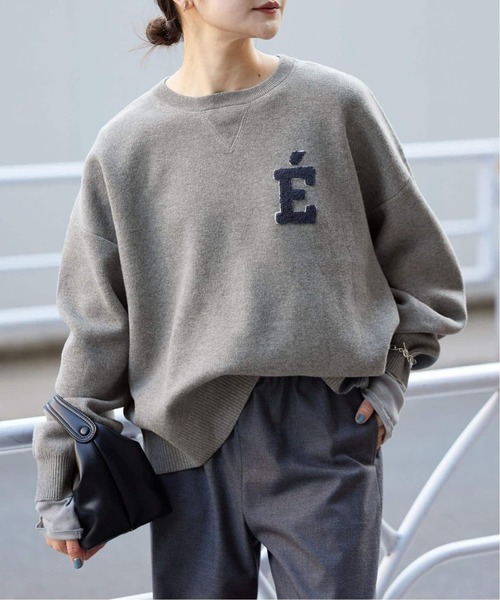 SLOBE IENA(スローブイエナ)の「《追加2》サガラ刺繍スウェットライクニット(ニット/セーター・レディース・ブラック/チャコールグレー・FREE)」の21枚目の写真