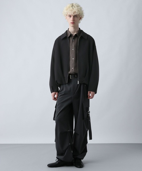 HARE（ハレ）の「【SET UP対応】ダブルウィーブコクーンブルゾン(HARE)（ブルゾン・メンズ・ブラック/グレー/ブルー・SMALL/MEDIUM）」の4枚目の写真