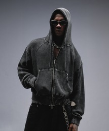 ANDER HUNK(A_[nN)Overdyed Thermal Zip-up Parker / I[o[_CT[}WbvAbvp[J[(p[J[)