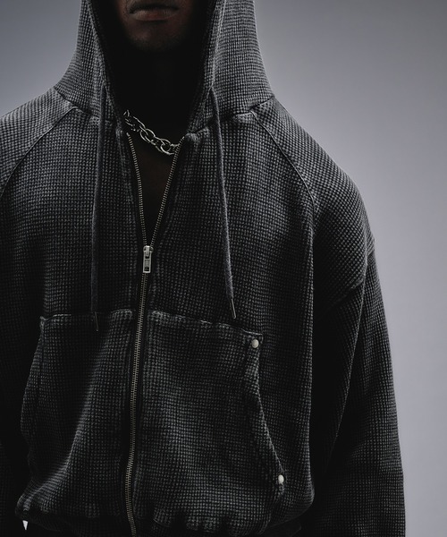 ANDER HUNK(アンダーハンク)の「Overdyed Thermal Zip-up Parker / オーバーダイサーマルジップアップパーカー(パーカー・メンズ・その他/ブラック・MEDIUM/LARGE)」の5枚目の写真