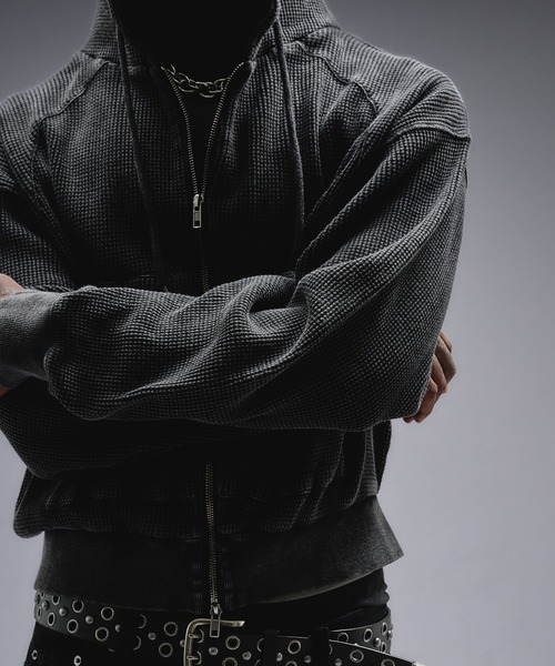 ANDER HUNK(アンダーハンク)の「Overdyed Thermal Zip-up Parker / オーバーダイサーマルジップアップパーカー(パーカー・メンズ・その他/ブラック・MEDIUM/LARGE)」の6枚目の写真