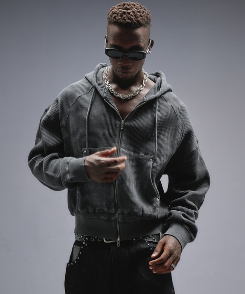 ANDER HUNK(アンダーハンク)の「Overdyed Thermal Zip-up Parker / オーバーダイサーマルジップアップパーカー(パーカー・メンズ・その他/ブラック・MEDIUM/LARGE)」の13枚目の写真