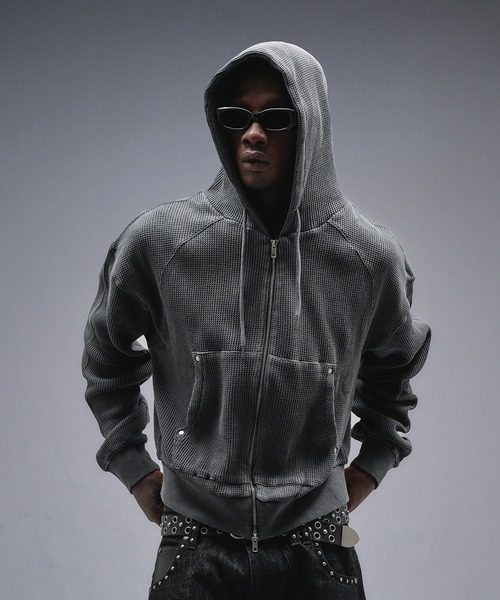 ANDER HUNK(アンダーハンク)の「Overdyed Thermal Zip-up Parker / オーバーダイサーマルジップアップパーカー(パーカー・メンズ・その他/ブラック・MEDIUM/LARGE)」の16枚目の写真