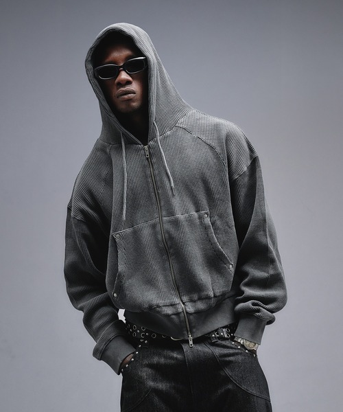 ANDER HUNK(アンダーハンク)の「Overdyed Thermal Zip-up Parker / オーバーダイサーマルジップアップパーカー(パーカー・メンズ・その他/ブラック・MEDIUM/LARGE)」の17枚目の写真