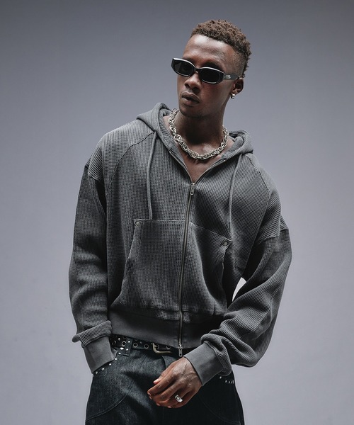 ANDER HUNK(アンダーハンク)の「Overdyed Thermal Zip-up Parker / オーバーダイサーマルジップアップパーカー(パーカー・メンズ・その他/ブラック・MEDIUM/LARGE)」の14枚目の写真