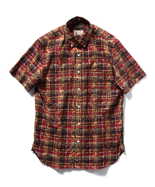 BEAMS PLUS（ビームスプラス）の「BEAMS PLUS / プリントマドラス ボタンダウンシャツ（シャツ/ブラウス・メンズ・ネイビー/グリーン/レッド・LARGE/SMALL/MEDIUM/X-LARGE）」の3枚目の写真