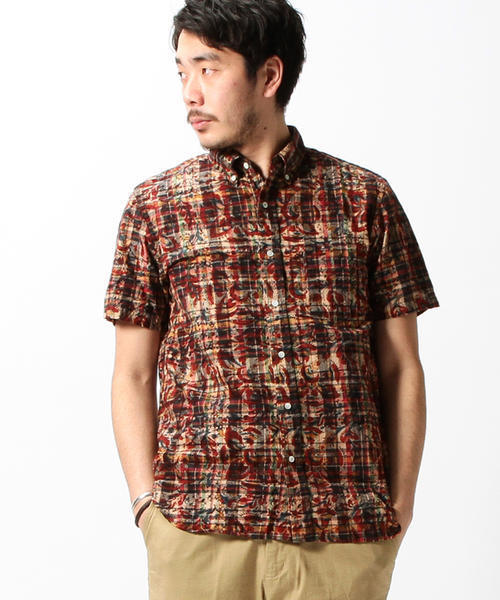 BEAMS PLUS（ビームスプラス）の「BEAMS PLUS / プリントマドラス ボタンダウンシャツ（シャツ/ブラウス・メンズ・ネイビー/グリーン/レッド・LARGE/SMALL/MEDIUM/X-LARGE）」の14枚目の写真