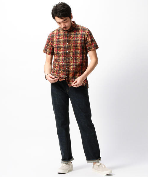 BEAMS PLUS（ビームスプラス）の「BEAMS PLUS / プリントマドラス ボタンダウンシャツ（シャツ/ブラウス・メンズ・ネイビー/グリーン/レッド・LARGE/SMALL/MEDIUM/X-LARGE）」の15枚目の写真