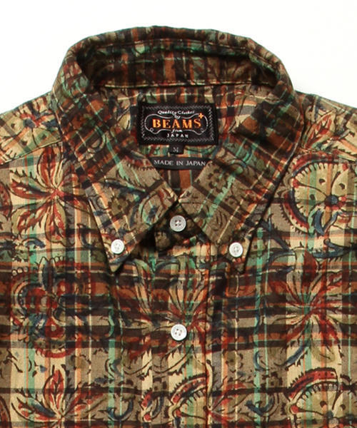 BEAMS PLUS（ビームスプラス）の「BEAMS PLUS / プリントマドラス ボタンダウンシャツ（シャツ/ブラウス・メンズ・ネイビー/グリーン/レッド・LARGE/SMALL/MEDIUM/X-LARGE）」の12枚目の写真