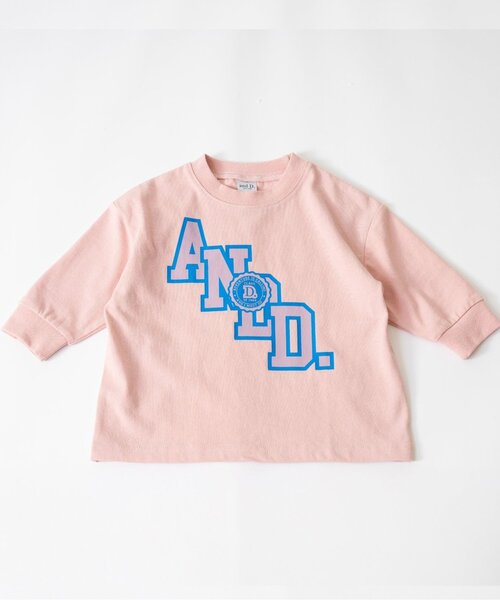 and D. petit main（アンドディープティマイン）の「【USAコットン】ANDロゴカレッジワイドロンT（Tシャツ/カットソー・キッズ・ライトピンク/ブルーグレー/トップグレー/イエロー/チャコール・130cm/120cm/140cm/110cm/90cm/100cm）」の15枚目の写真