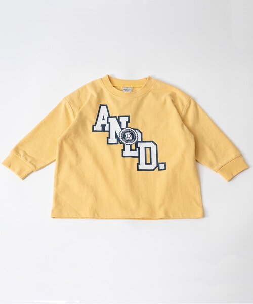 and D. petit main（アンドディープティマイン）の「【USAコットン】ANDロゴカレッジワイドロンT（Tシャツ/カットソー・キッズ・ライトピンク/ブルーグレー/トップグレー/イエロー/チャコール・130cm/120cm/140cm/110cm/90cm/100cm）」の16枚目の写真