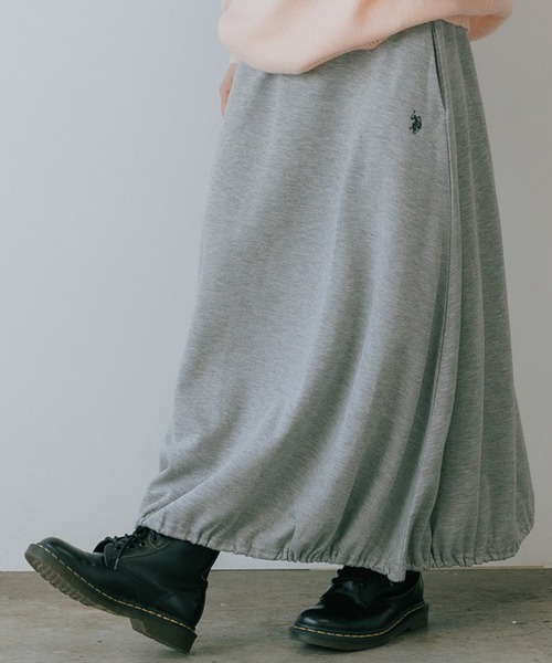 U.S. POLO ASSN.（ユーエスポロアッスン）の「U.S. POLO ASSN./ユーエスポロアッスン スウェット生地 ブランドロゴ バルーンスカート（スカート・レディース・ネイビー/ブラック/杢グレー・M/L）」の2枚目の写真