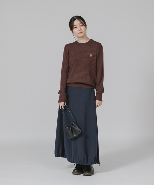 U.S. POLO ASSN.（ユーエスポロアッスン）の「U.S. POLO ASSN./ユーエスポロアッスン スウェット生地 ブランドロゴ バルーンスカート（スカート・レディース・ネイビー/ブラック/杢グレー・M/L）」の18枚目の写真