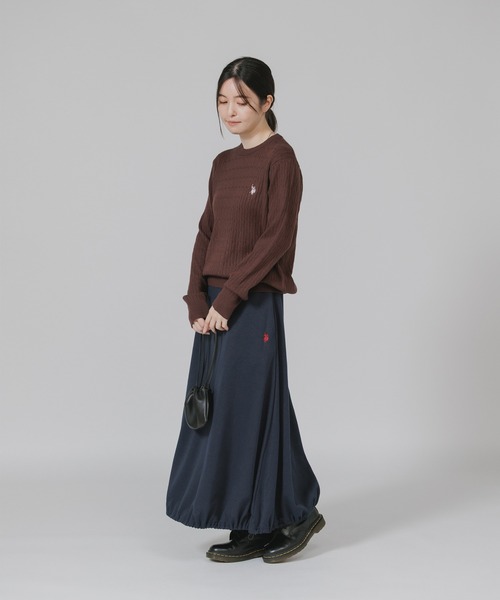 U.S. POLO ASSN.（ユーエスポロアッスン）の「U.S. POLO ASSN./ユーエスポロアッスン スウェット生地 ブランドロゴ バルーンスカート（スカート・レディース・ネイビー/ブラック/杢グレー・M/L）」の20枚目の写真