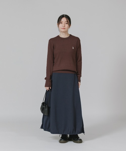 U.S. POLO ASSN.（ユーエスポロアッスン）の「U.S. POLO ASSN./ユーエスポロアッスン スウェット生地 ブランドロゴ バルーンスカート（スカート・レディース・ネイビー/ブラック/杢グレー・M/L）」の19枚目の写真