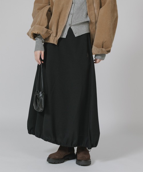 U.S. POLO ASSN.（ユーエスポロアッスン）の「U.S. POLO ASSN./ユーエスポロアッスン スウェット生地 ブランドロゴ バルーンスカート（スカート・レディース・ネイビー/ブラック/杢グレー・M/L）」の4枚目の写真