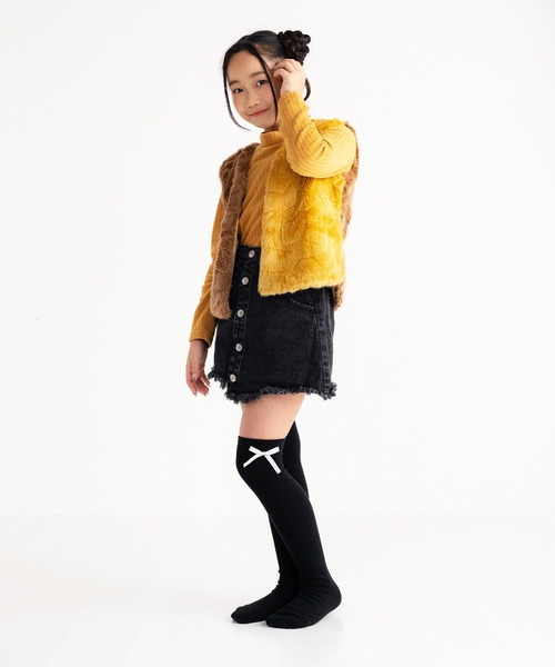 stample(スタンプル)の「リボン・刺繍・ライン ニーハイソックス(ソックス/靴下・キッズ・C/D/E/F/A/B・ONE SIZE)」の4枚目の写真