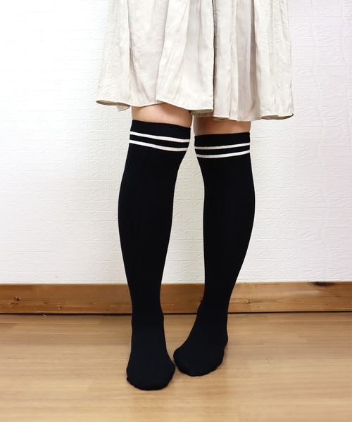 stample(スタンプル)の「リボン・刺繍・ライン ニーハイソックス(ソックス/靴下・キッズ・C/D/E/F/A/B・ONE SIZE)」の11枚目の写真