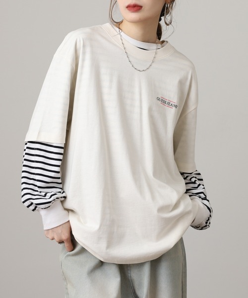 GUESS JEANS(ゲスジーンズ)の「GUESS JEANS GJ SS CN OS AMERICAN TRAD TEE ゲス オーバーサイズ・アメリカン・トラディション・Tシャツ(Tシャツ/カットソー・メンズ・ネイビー/オフホワイト/グレー・XL/L/M)」の10枚目の写真