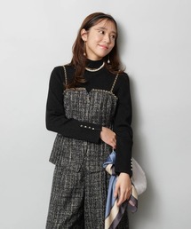 JUSGLITTY コットンリネンキャミ JUSGLITTY（ジャスグリッティー）の「チェーントリムツイードキャミ