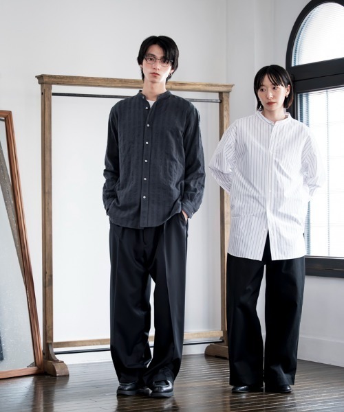 セール】【kuros'オリジナル】タックワイドチノパンツ 綿100％ UNISEX