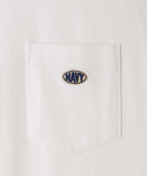 NAVY(ネイビー)の「NAVY リラックスFITヘビーウェイトロングTシャツ(Tシャツ/カットソー・メンズ・ネイビー×ホワイト/ホワイト/ブラック/ベージュ/ブルー・M/S/XL/L)」の8枚目の写真
