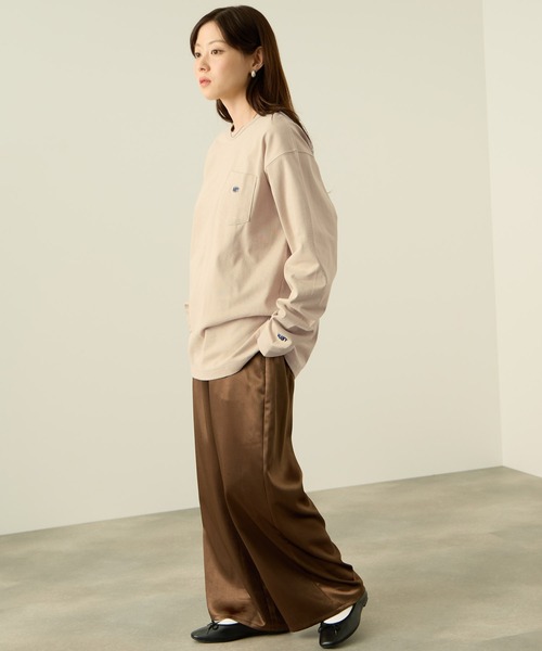 NAVY(ネイビー)の「NAVY リラックスFITヘビーウェイトロングTシャツ(Tシャツ/カットソー・メンズ・ネイビー×ホワイト/ホワイト/ブラック/ベージュ/ブルー・M/S/XL/L)」の19枚目の写真