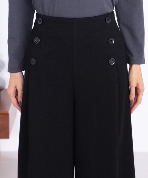 GALLORIA（ギャローリア）の「ボタン付きワイドパンツ（その他パンツ・レディース・ブラック/チャコールグレー/ライトグリーン・LL/L/M/S）」の6枚目の写真
