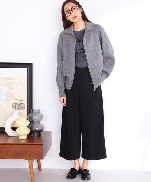 GALLORIA（ギャローリア）の「ボタン付きワイドパンツ（その他パンツ・レディース・ブラック/チャコールグレー/ライトグリーン・LL/L/M/S）」の7枚目の写真