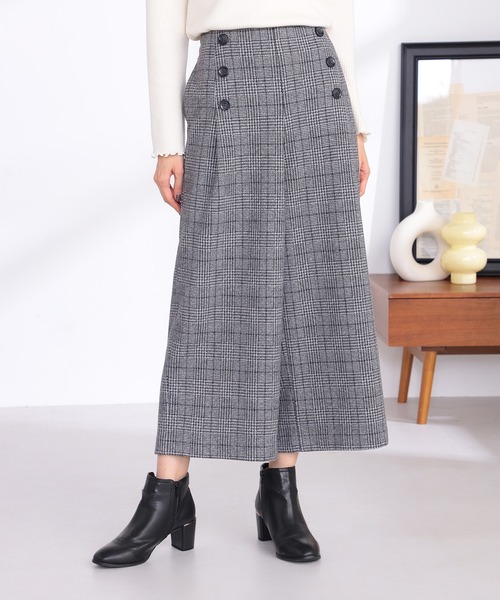 GALLORIA（ギャローリア）の「ボタン付きワイドパンツ（その他パンツ・レディース・ブラック/チャコールグレー/ライトグリーン・LL/L/M/S）」の8枚目の写真