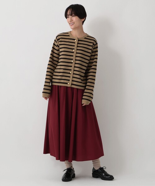 Afternoon Tea(アフタヌーンティー)の「MON JOURNALボーダーニットカーディガン(カーディガン/ボレロ・レディース・グレー/ベージュ/アイボリー・MEDIUM)」の12枚目の写真