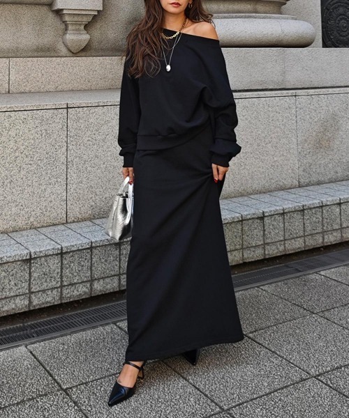 esutoreja（エストレジャ）の「スウェットスカートセットアップ（セットアップ・レディース・グレー/ブラック・FREE）」の7枚目の写真