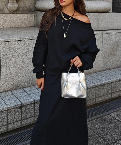 esutoreja（エストレジャ）の「スウェットスカートセットアップ（セットアップ・レディース・グレー/ブラック・FREE）」の10枚目の写真