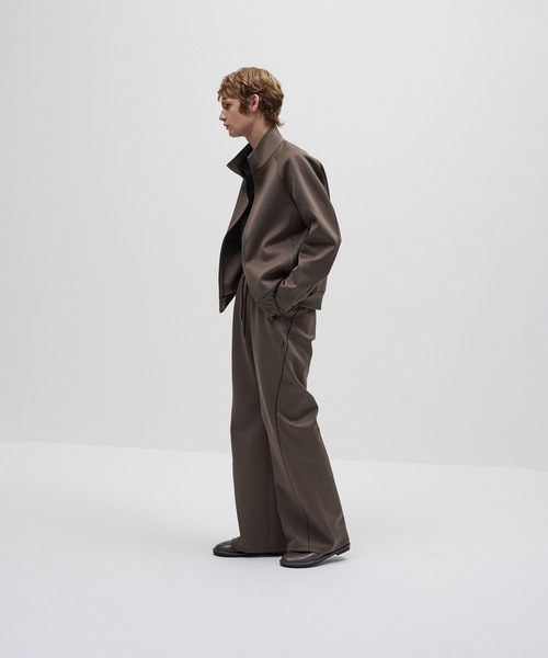 ATTACHMENT（アタッチメント）の「PE ストレッチ ダブルニット トラックジャケット / PE STRETCH DOUBLE KNIT TRACK JKT（ブルゾン・メンズ・ダークカーキ/ライトグレー/ブラック・4/3/1/2）」の4枚目の写真