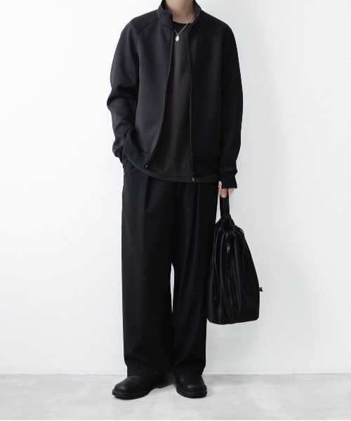 ATTACHMENT（アタッチメント）の「PE ストレッチ ダブルニット トラックジャケット / PE STRETCH DOUBLE KNIT TRACK JKT（ブルゾン・メンズ・ダークカーキ/ライトグレー/ブラック・4/3/1/2）」の6枚目の写真
